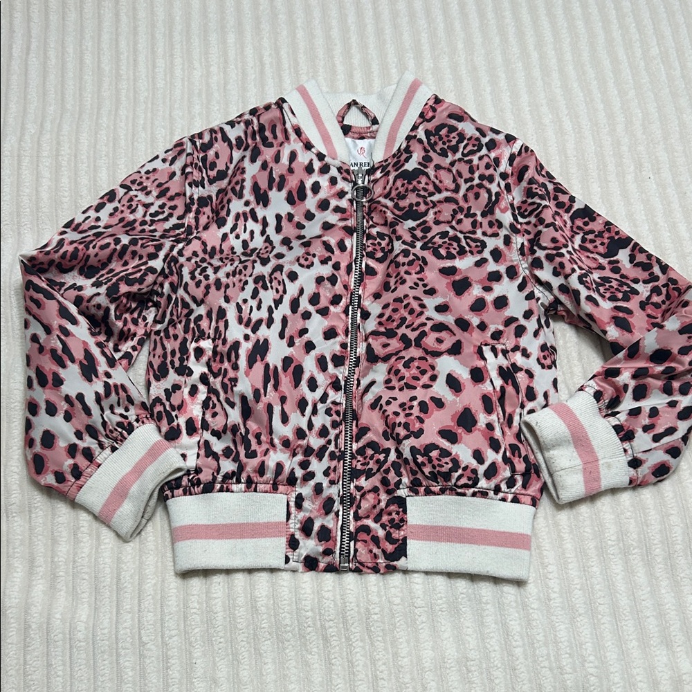 Pink Leopard Print Bomber Jacket